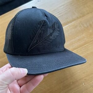 Lost Calf Mens Blackout Tribe Flat Bill Adjustable Snapback Cap Cowboy Trucker